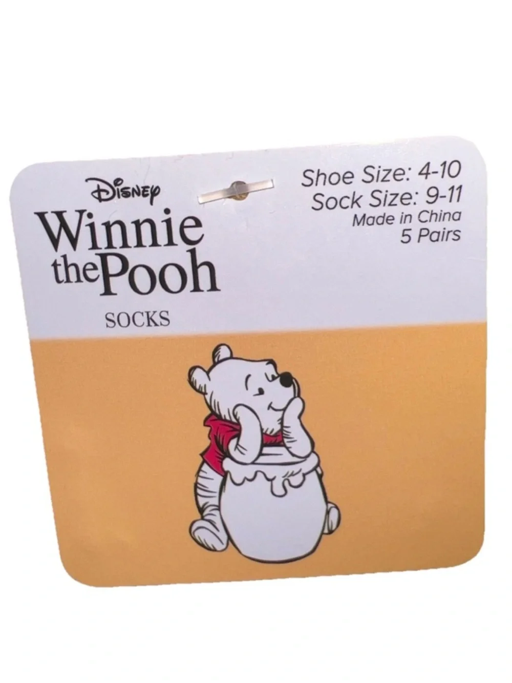 Disney Winnie the‎ Pooh 5 Pair Ankle Sock Set Women Size 4-10 NWT